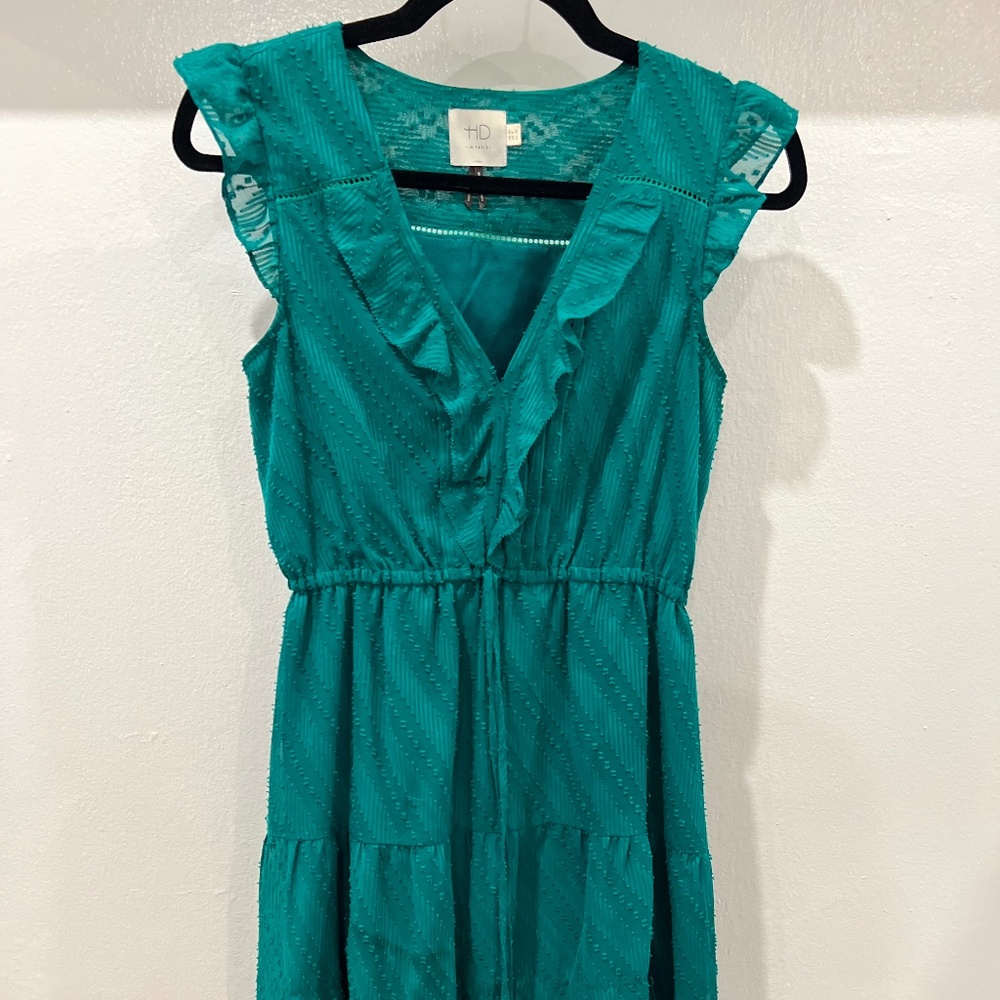 HD in Paris - Green V Neck Dress - Size 0